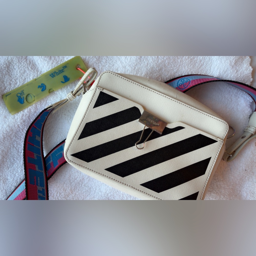 Off-White White and Black Crossbody Bag